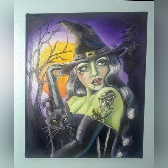 WITCHYPOO 8X10 Original Oil on Canvas by Shelly Lampshire - Picture 2 of 2